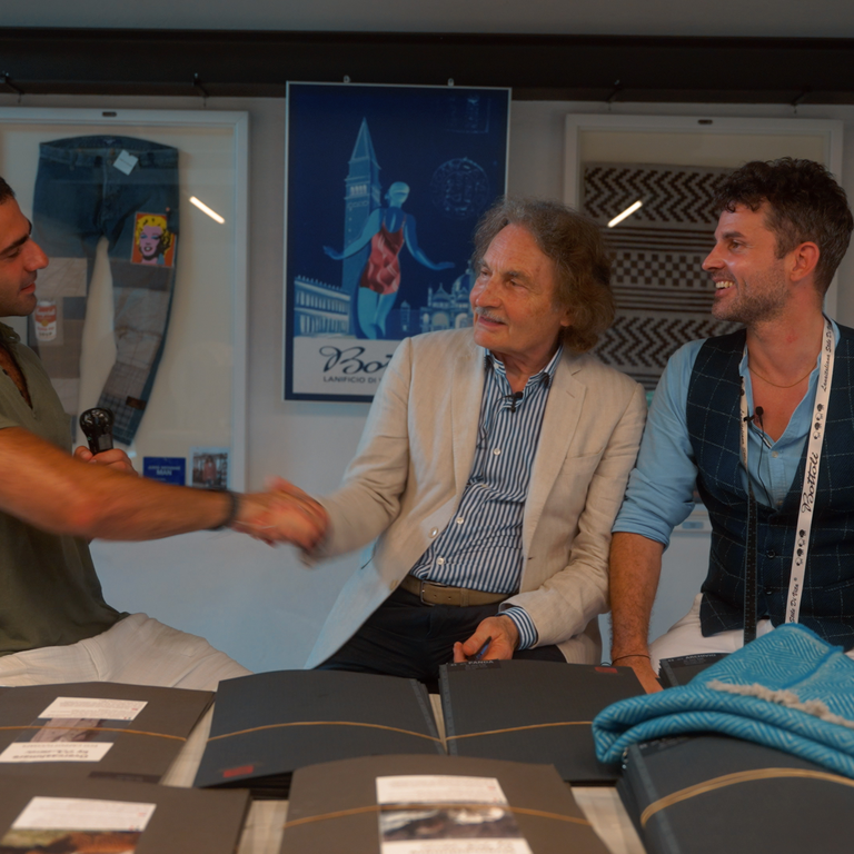 With Ettore and Tito at Lanificio Bottoli - Vittorio Veneto, Italy